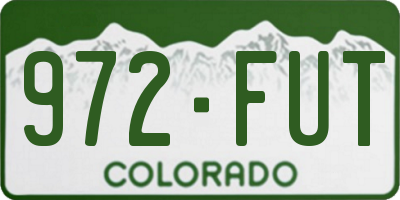 CO license plate 972FUT