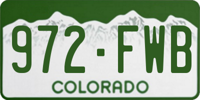 CO license plate 972FWB