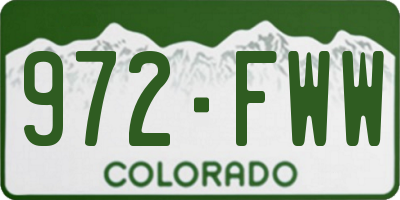 CO license plate 972FWW