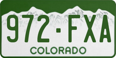 CO license plate 972FXA