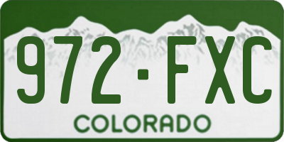 CO license plate 972FXC