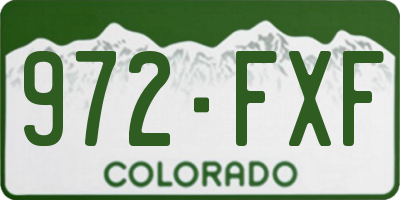 CO license plate 972FXF