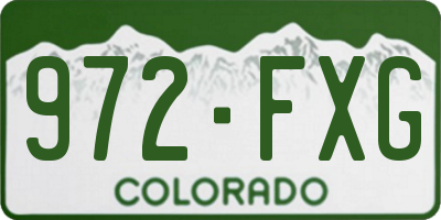 CO license plate 972FXG