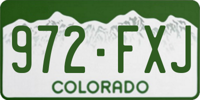 CO license plate 972FXJ