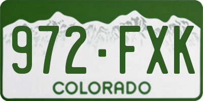 CO license plate 972FXK