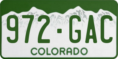 CO license plate 972GAC