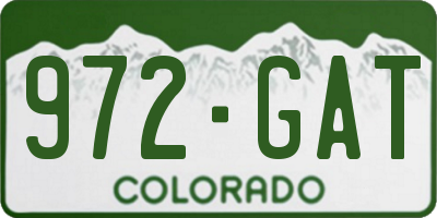 CO license plate 972GAT