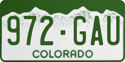 CO license plate 972GAU