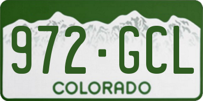 CO license plate 972GCL
