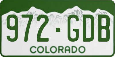 CO license plate 972GDB