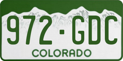 CO license plate 972GDC