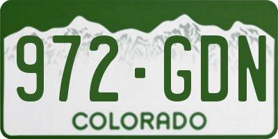 CO license plate 972GDN