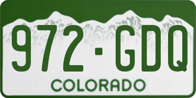 CO license plate 972GDQ
