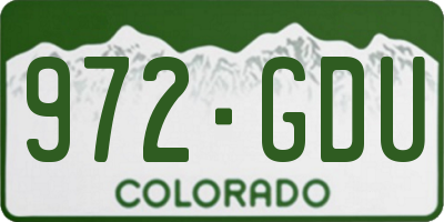 CO license plate 972GDU
