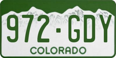 CO license plate 972GDY