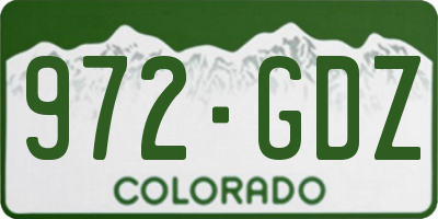 CO license plate 972GDZ