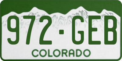 CO license plate 972GEB