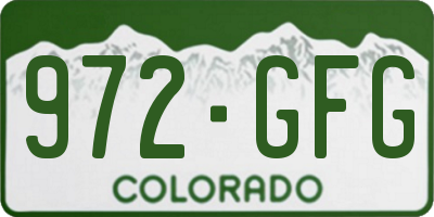 CO license plate 972GFG