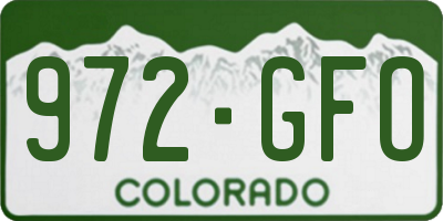 CO license plate 972GFO