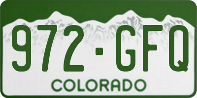 CO license plate 972GFQ