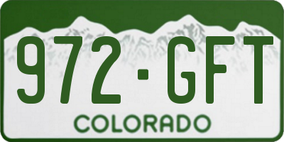 CO license plate 972GFT