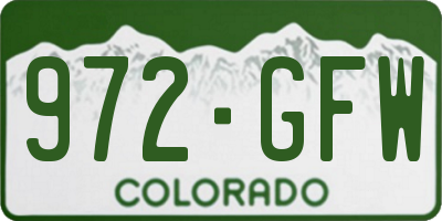 CO license plate 972GFW