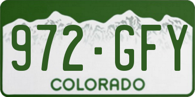 CO license plate 972GFY