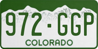 CO license plate 972GGP