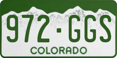 CO license plate 972GGS