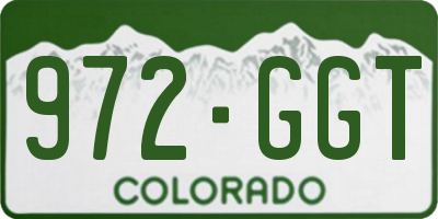 CO license plate 972GGT