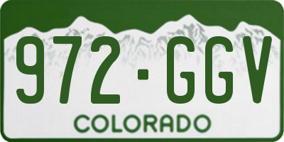 CO license plate 972GGV
