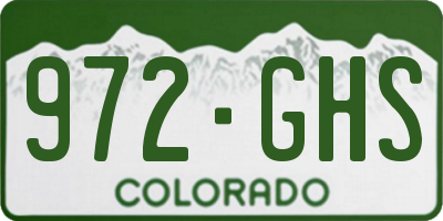 CO license plate 972GHS