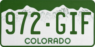 CO license plate 972GIF