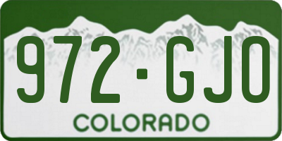 CO license plate 972GJO