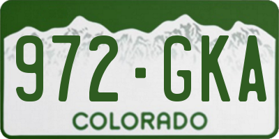 CO license plate 972GKA