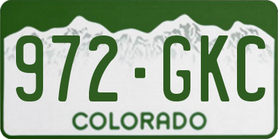 CO license plate 972GKC