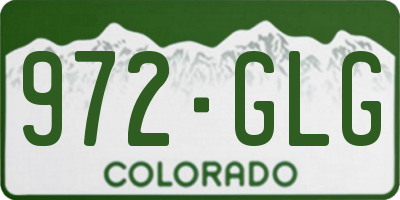 CO license plate 972GLG