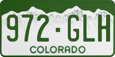 CO license plate 972GLH