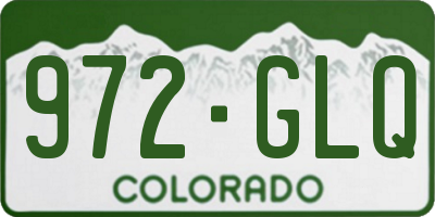 CO license plate 972GLQ