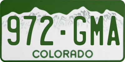 CO license plate 972GMA