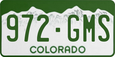 CO license plate 972GMS