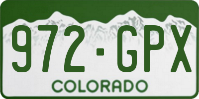 CO license plate 972GPX