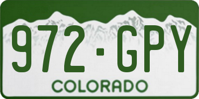 CO license plate 972GPY