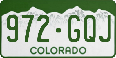 CO license plate 972GQJ