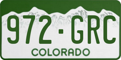 CO license plate 972GRC