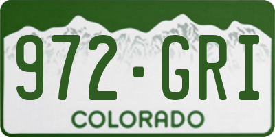 CO license plate 972GRI