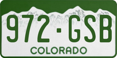 CO license plate 972GSB