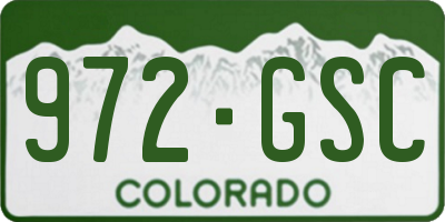 CO license plate 972GSC