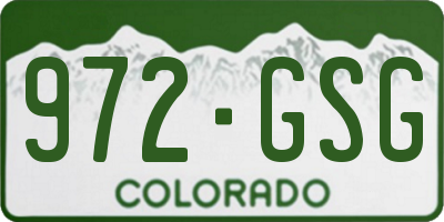 CO license plate 972GSG
