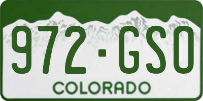 CO license plate 972GSO